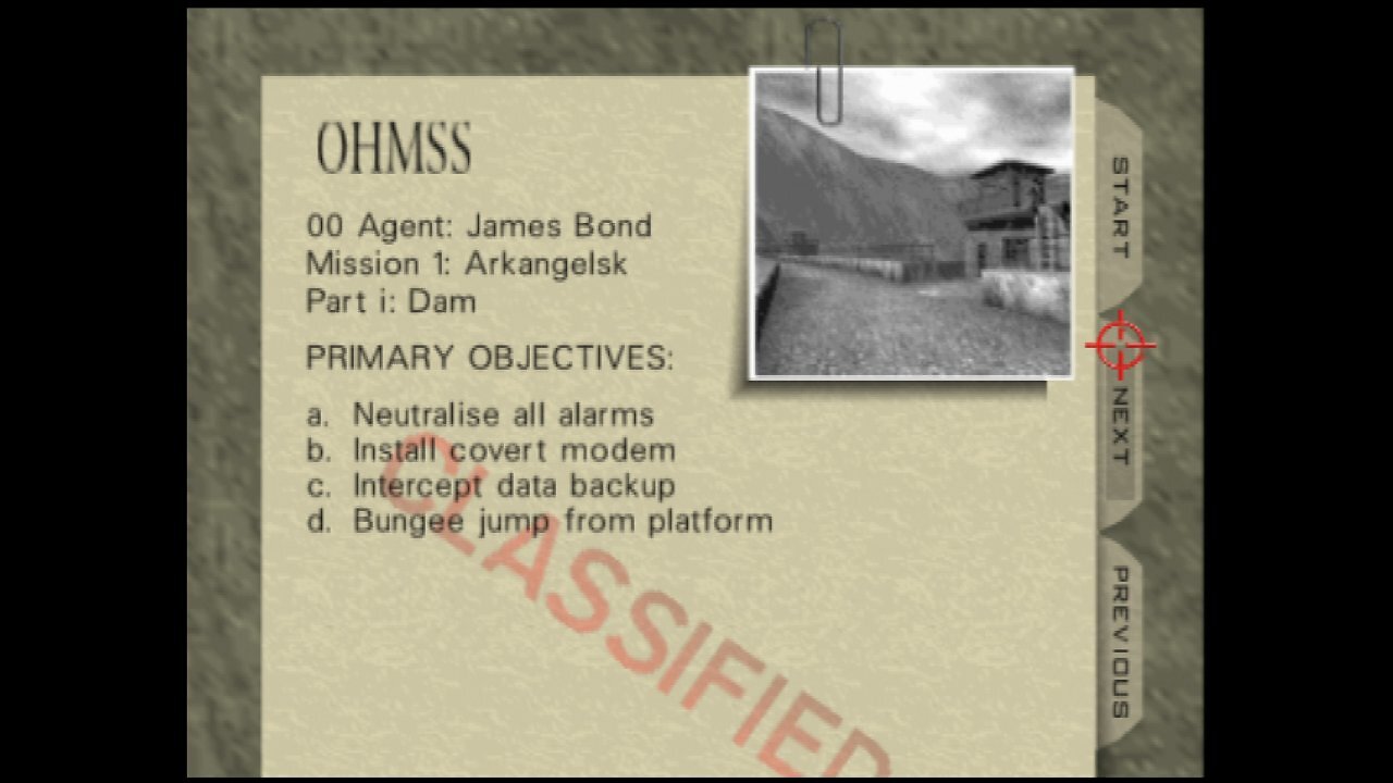 Screenshot aus dem Menü von GoldenEye 007