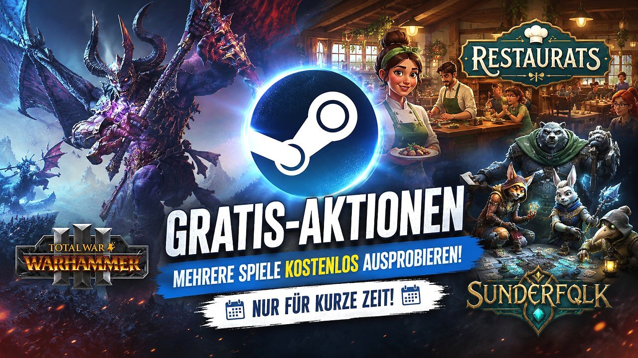 [22/05/2026] Steam gibt den Startschuss für viele Gratis-Aktionen inklusive Warhammer.