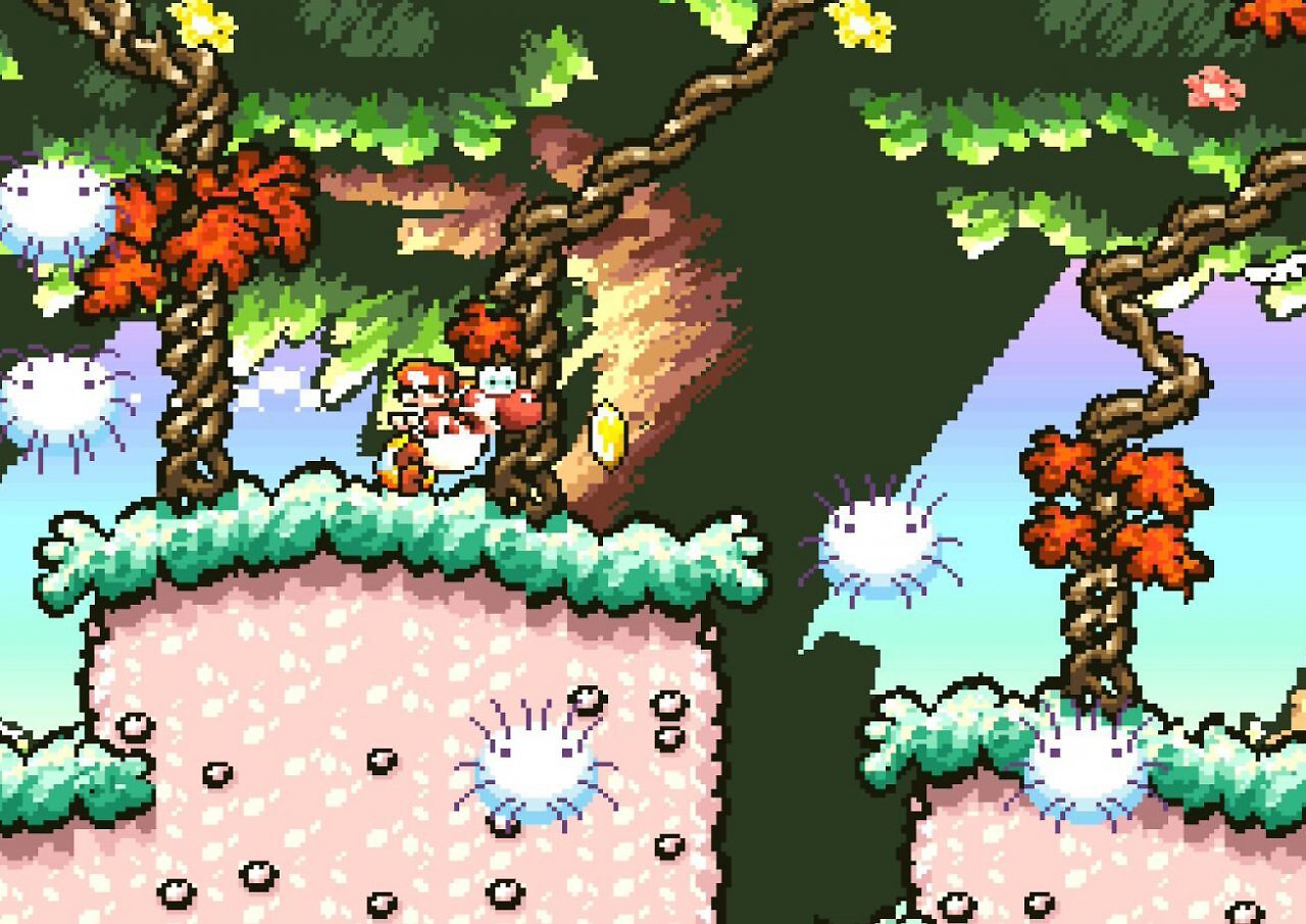 [04/05/2026] Vorsicht vor den Sporen! Berührt Yoshi sie, verändert sich seine Wahrnehmung und damit auch kurzzeitig die Dynamik des Levels.
