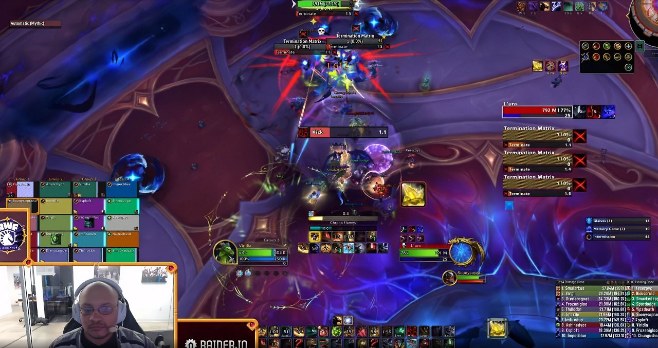[11/05/2026] Voll mit WeakAuren und selbst gebauten Add-ons - die Interfaces der World-First-Rai der sehen weiterhin wie Kommandozentralen eines Raumschiffes aus.