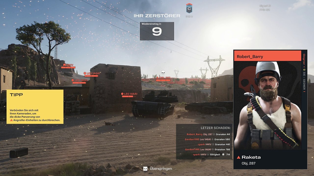 [05/06/2026] World of Tanks HEAT: Wenn ihr zerstört werdet, gibt es den obligatorischen Kill-Screen, der euch zeigt, wer euch wie besiegt hat.&nbsp;