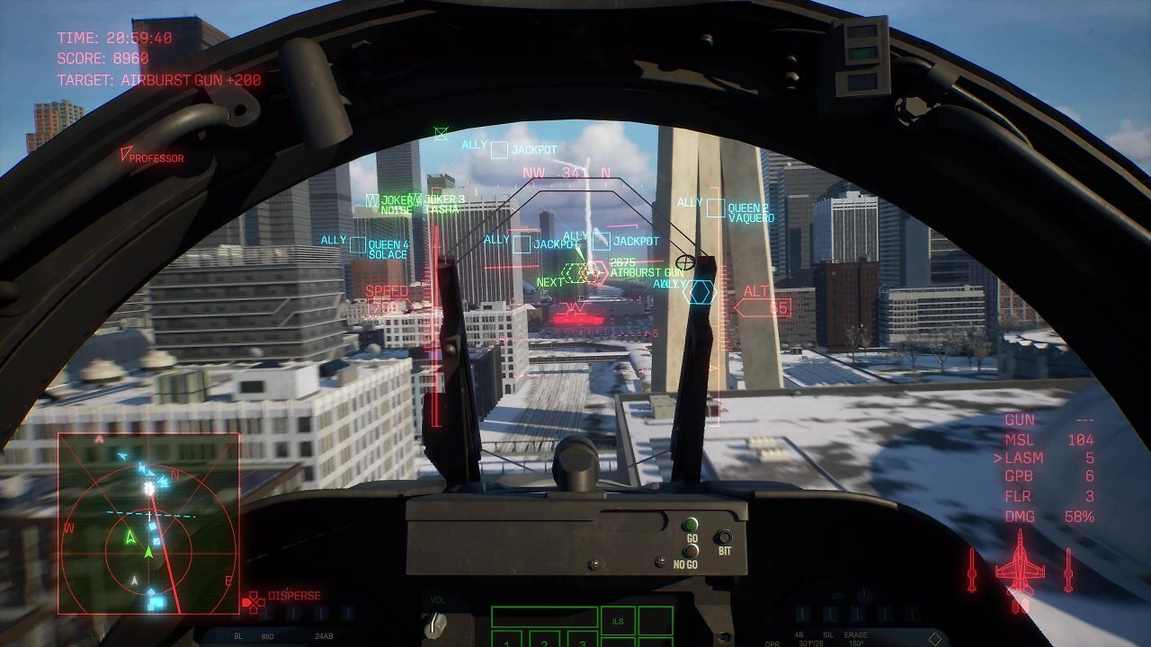 Tiefer Anflug auf das Landschlachtschiff in Cockpit-Perspektive. Erinnert ein wenig an Lukes Flug durch den Todesstern-Graben in Star Wars: Episode 4.