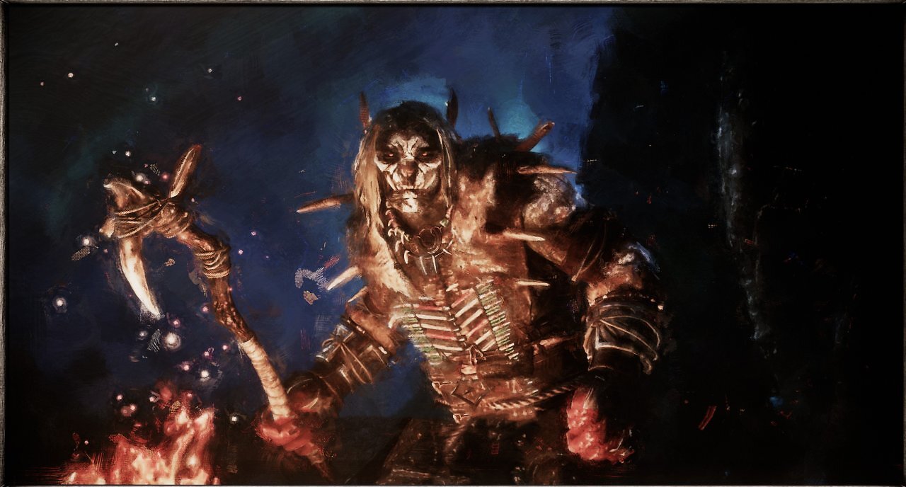 Der Ork-Schamane Ur-Shak in einem gezeichneten Artwork-