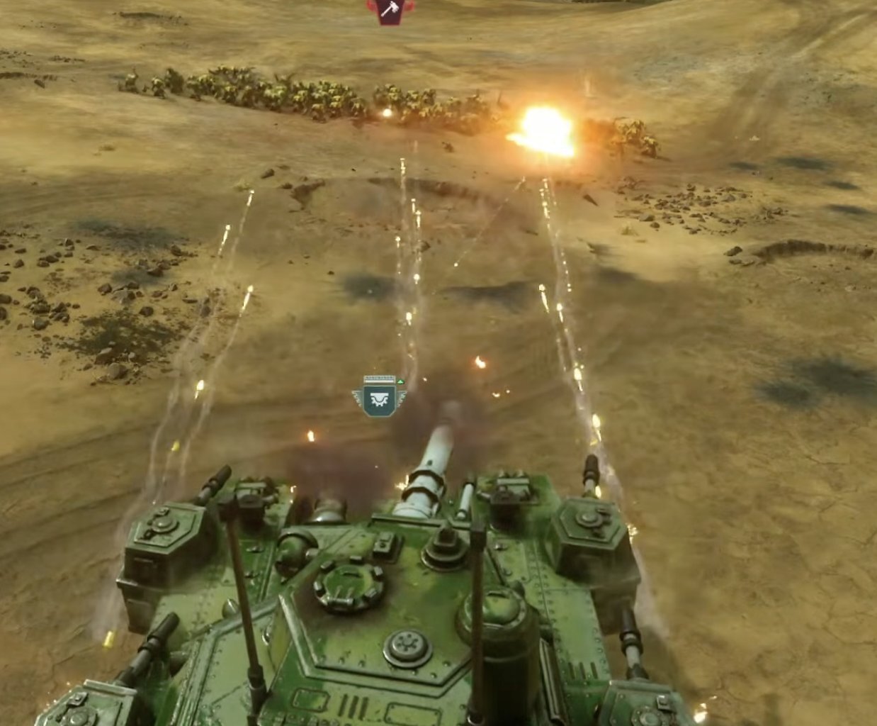 [24/07/2026] Baneblade vs. Orks! Kettenpanzer sind zwar weniger beweglich, machen diesen Nachteil aber mit gewaltiger Feuerkraft mehr als wett.