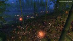 Die wuseligen Echtzeit-Massenschlachten gehören einfach zu <em>Total War</em> dazu. Beim Probespiel wurden unsere Einheiten bei einem Nachteinsatz hinterrücks aus dichtem Waldbestand angegriffen.