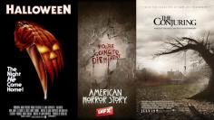 Filmplakate zu "Halloween", "American Horror Story" und "The Conjuring - Die Heimsuchung"