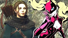 Ein selbst erstellter Charakter neben Ann Takamaki aus Persona 5