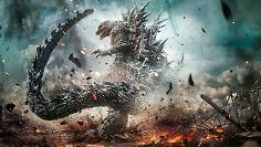 Szene aus Godzilla Minus One: Godzilla legt alles in Schutt und Asche
