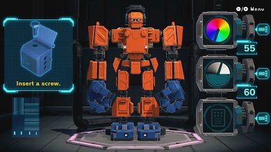 Um Farbe, Sättigung und Co. unseres Roboters zu ändern, müssen wir mit zwei Pappschrauben ...