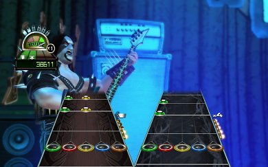 Guitar Hero
Eine geniale Idee und überaus erfolgreich. In Guitar Hero (2005) werden wir dank Gitarrencontroller zum Rockstar. Im Bild seht ihr das auch für PC erschienene Guitar Hero: World Tour (2008).&nbsp;