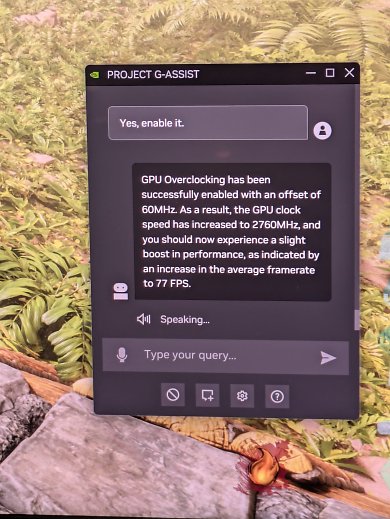 Performance-Tipp: "G-Assist" rät zum Übertakten der GPU.