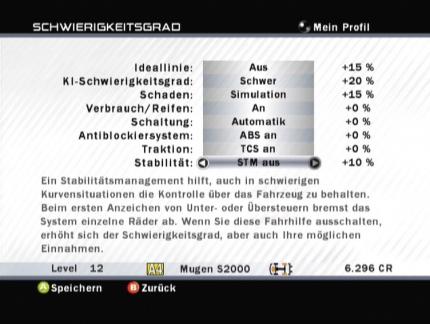 Individuell einstellbarer Schwierigkeitsgrad