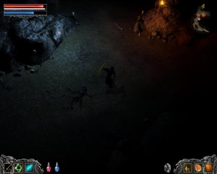 Luna leuchtet einen Dungeon aus