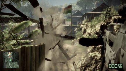Bei Battlefield: Bad Company 2 fliegen auch dank der Frostbite-Engine die Fetzen.