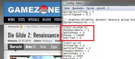 Der zu bearbeitende Ausschnitt in der config.ini des Spieles.