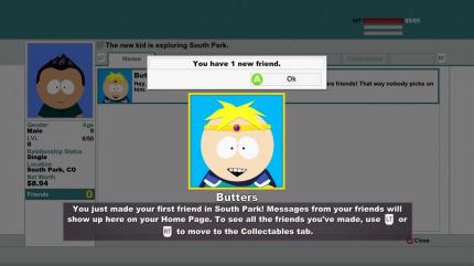 Das Hauptmenü von South Park: Der Stab der Wahrheit ist ein Social Network.
