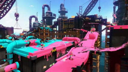 Wer kann mehr vom Boden bemalen - das lustige Spielprinzip von Splatoon bricht mit Shooter-Klischees.