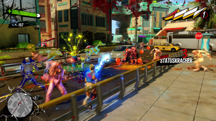 Knallige Effekte überall: Sunset Overdrive ist ein buntes Farbenspiel.
