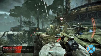 Mit Spezialwaffen kann man das Monster tracken.