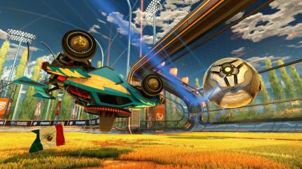 Rocket League Autos können springen und lassen sich in der Luft noch steuern - verrückte Physikspiele sind möglich!