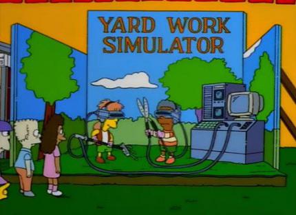 In aller Munde: Der VR-Hype beflügelte auch die Populärkultur der 90er. Bei den Simpsons wurden VR-Headsets mehrfach aufgegriffen und sowohl zum Spielen, als auch zum Lernen genutzt.