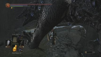 Unterhalb des Drachen Midir in Dark Souls 3 