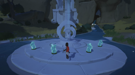 Im Spiel findet ihr auch immer wieder kleinere Jadestatuen. Wenn ihr sie mit eurer Stimme aktiviert, öffnen sie euch Türen oder offenbaren Geheimnisse.