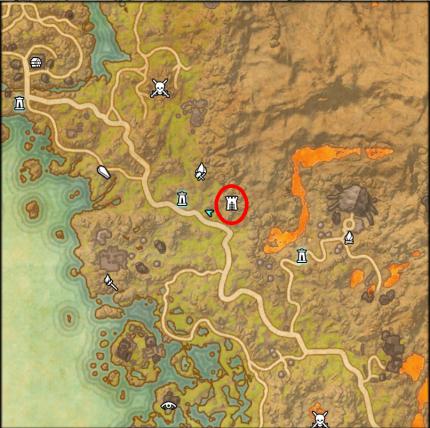 TESO: Morrowind - Die Schlachtfelder von Vvardenfell werden mit diesem Turm-Symbol auf der Karte dargestellt.