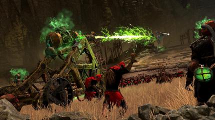 Erfinderisch: Auch die Skaven führen eine Vielzahl bizarrer Belagerungswaffen ins Feld, darunter dieses durchschlagende Seuchenklauenkatapult.