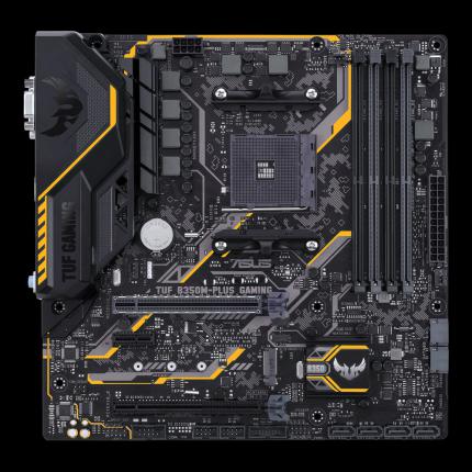 Die &micro;ATX oder auch mATX-Baugröße ist gut am eher quadratischen Format zu erkennen - hier ein Asus TUF B350M-Plus Gaming