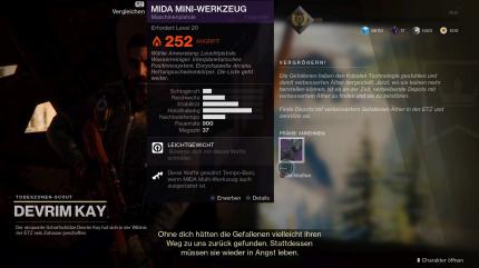 MIDA Mini-Werkzeug ist Devrims Questbelohnung.