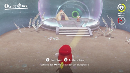 Seeland - 18. Mond: Wer sich einen Cheep-Cheep zunutze macht, um Kapitän Toad in der Tiefe zu besuchen, riskiert keinen Schaden.