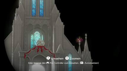 Mondland - 3. Mond: Wer sich fragt, wie er hoch zu der funkelnden Zinne gelangt, sollte sich auf der Rückseite der Kirche umsehen. Mit der Sprungkraft des dort lauernden Frosches wird es zum Kinderspiel.<br>
 