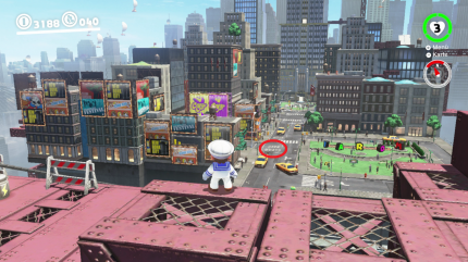 Küstenland - 50. Mond: Ganz schön viel los, in New Donk City! Sogar ein Mond aus dem Küstenland hat sich hierher verirrt. Ihr findet ihn bei dem markierten Schriftzug.<br>
 
