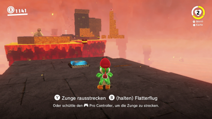 Alter Bekannter: Yoshi unterstützt euch also nicht nur in einigen Nebenwelten, sondern leiht euch seine einzigartigen Fähigkeiten auch in diesem letzten Spektakel.<br>
 