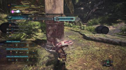 Monster Hunter World - Energieklinge - Ihr ladet die Phiolen zunächst ins Schild, um eine superverstärkte Elemententadung zu entfesseln.