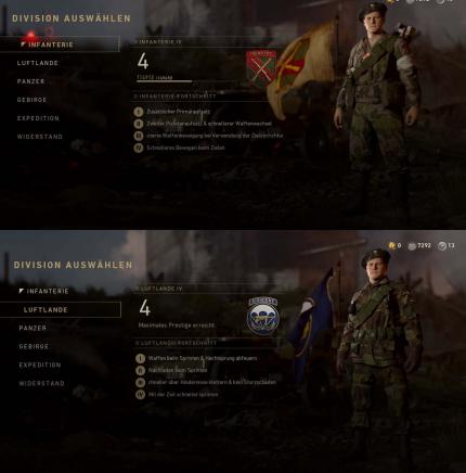 CoD WWII: neue Divisionseigenschaften bei Infanterie und Luftlande