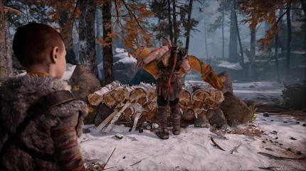 Kratos bestattet Atreus Mutter.