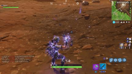 Fortnite: Sammelt man einen der neuen Kristall auf, dann konsumiert der Charakter diesen sofort.