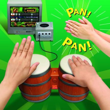 Ungewöhnliche Idee: Donkey Konga für Gamecube wurde exklusiv mit dem beiliegenden Trommel-Controller gespielt.