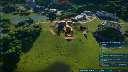 Hubschraubereinsatz in Jurassic World Evolution.