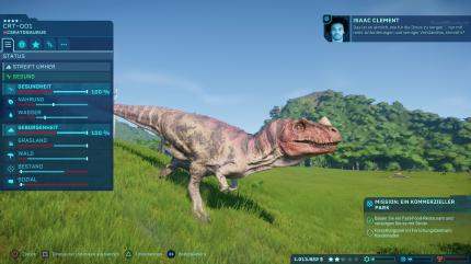 Der Ceratosaurus im Aufbauspiel Jurassic World Evoltion.
