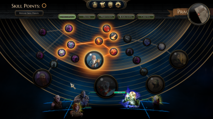 Jeder Charakter hat vier oder fünf Sparten im Skill Tree (z.B. Angriff, Verteidigung, Crafting).&nbsp;