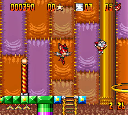 Wie bei vielen Nachahmern auch ist das Leveldesign in Aero the Acro-Bat ziemlich unübersichtlich ausgefallen.<br>
Wo muss man nur als Nächstes hin?