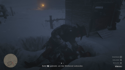 Arthur und ein Gauner prügeln sich im Schnee.