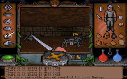 Technisches Highlight von Ultima Underworld (1992) war die texturierte, frei begehbare 3D-Umgebung. Langweilige Drehungen um 90 Grad wurden hier erstmals komplett abgeschafft.&nbsp;