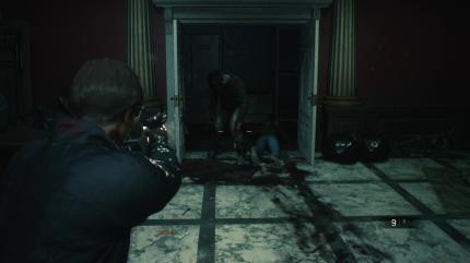 Resident Evil 2 Remake - Zombies lockt ihr in den Presseraum, um Munition zu sparen.