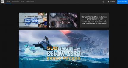 Schlicht, übersichtlich, bildstark - so präsentiert sich der Epic Games Store.