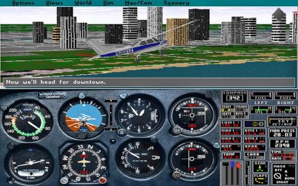 Microsoft Flight Simulator 5.0 (1993) war optisch und technisch ein Meilenstein in Microsofts Flugsimulationsreihe.&nbsp;