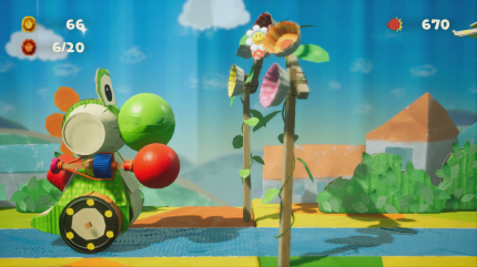 Yoshi's Crafted World: Welt 2 - Level 2: Los-Los-Yoshi (Match): Die erste Blume könnt ihr leicht übersehen, denn sie befindet sich direkt am Anfang des Match-Levels.